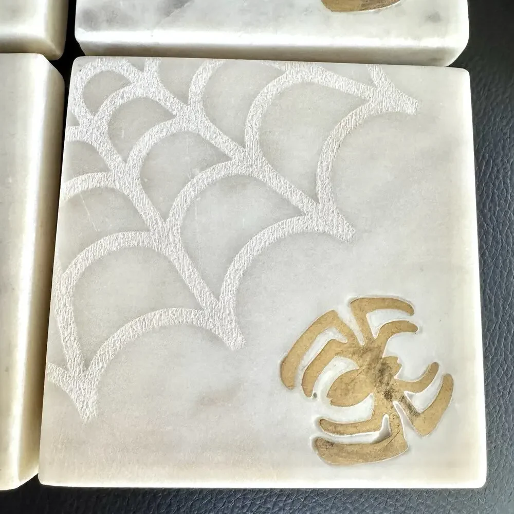 Marvel The Ultimate Spiderman Marble Coasters Set Of 4 Coffee Tea Blocks 4